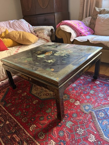 Ornate black lacquered - , side
