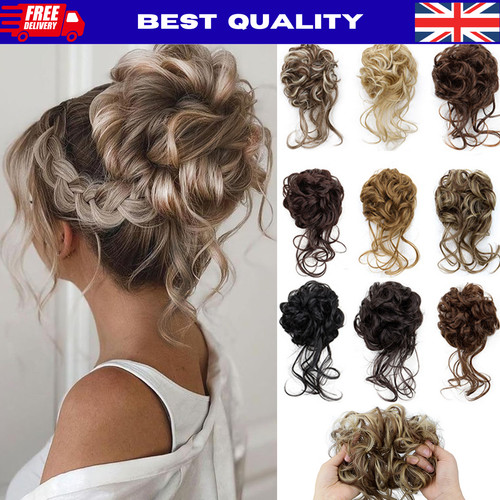 Curly real human messy bun - human,