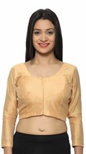 Indian Plain Ready to wear Saree blouse with front hooks crop Top Choli 4012 UK