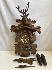 Vintage Large German Black Forest Hunter's Cuckoo Clock Germany- Untested