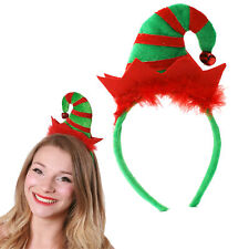 CHRISTMAS ELF HAT HEADBAND PLUSH SANTAS LITTLE HELPER FESTIVE XMAS FANCY DRESS