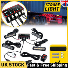 4x Universal Car Truck 6 LED Flash Strobe Light Warning Hazard Lamp With Remote