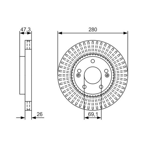 Brake discs vented - 2x,