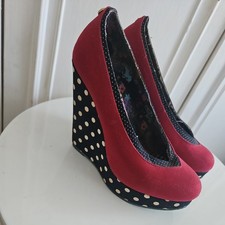 Babycham Wedge Shoes. Polka