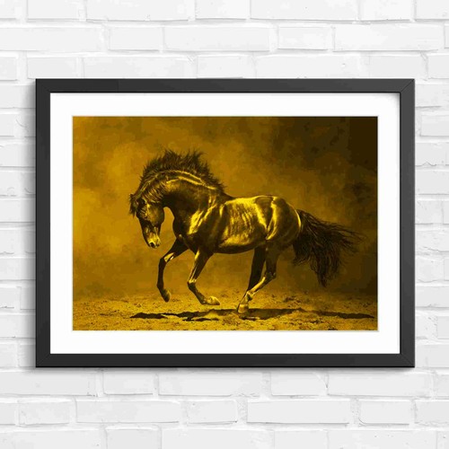 Dark running black horse - dark, art