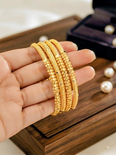 Ethnic bangles 22k gold plated - ethnic,