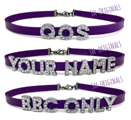 Purple bondage collar choker - purple,