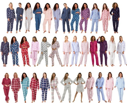 Ladies flannelette wincey pjs - flannelette,