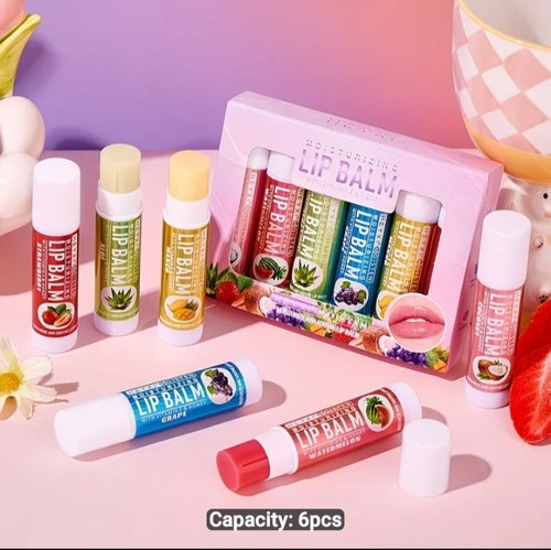 6pcs moisturizing fruit lip - fruit,