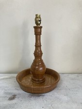 Vintage Turned Wood Lamp Base Unique Bowl Base Bed Side Lamp Retro MCM