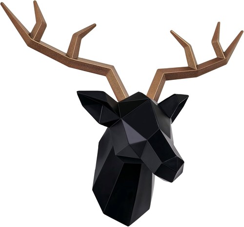 Deer head wall decor faux - wall,