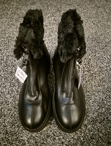 Ladies black faux - faux, leather