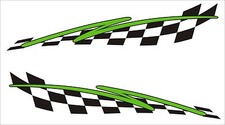 2x Flash chequered flag vinyl stickers graphics decals car racing dirt bike car