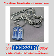 New Dr Who Police Box Tardis silver plated neck chain necklace Enamel Pendent