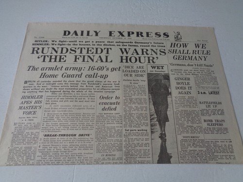 Ww2 wartime newspaper - ww2, daily