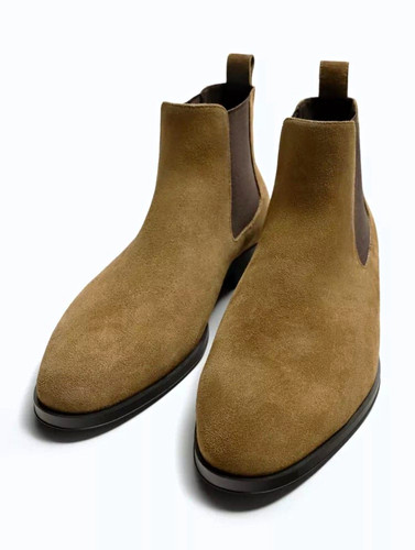 Zara men brown suede chelsea - men's,