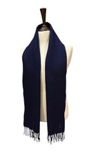 Pre-owned Genuine YSL 100% Wool Scarf Navy