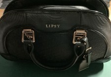 Black Patterned Hand Bag By