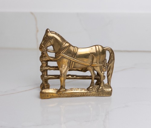 Vintage brass horse letter - brass,