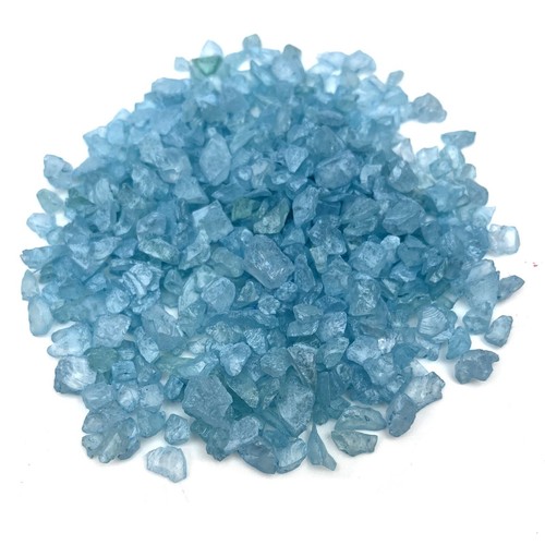 Pale blue crushed glass chunks - crushed,