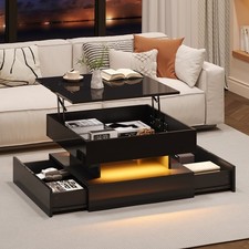 Lift Up Coffee Table with LED