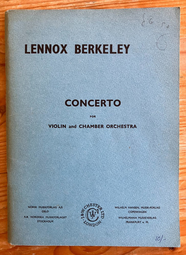 Lennox berkeley violin - lennox, berkeley: