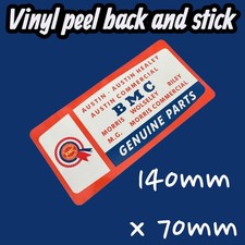 BMC Parts Vinyl Sticker  Austin Morris MG Wolseley Riley Healey Commercial car