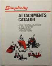 Original Allis - Chalmers Simplicity Yard Tractors Attachments Catalog, c 1980's
