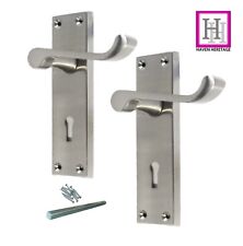 Door Handles Lever Lock Satin