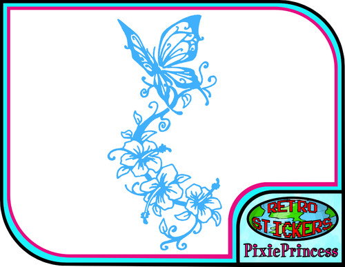Butterfly flower vinyl - butterfly, e