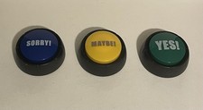 Set Of 3 Push To Talk Buttons Desk Toys Pet Toys “Yes!” “Maybe!” “Sorry!”