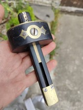 Unusual Wood & Brass mortice