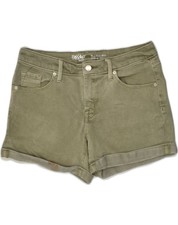 MOSSIMO Womens Mid Rise Denim Shorts US 6 Medium W28 Green Cotton AN16