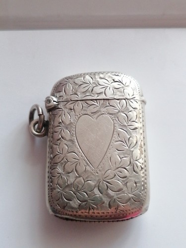Sterling silver vesta case - silver,