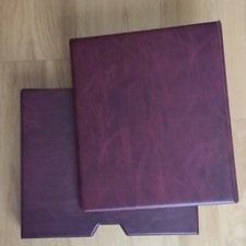 Banknote Album  -  50 pages: 30x3 pockets, 20x4 pockets in burgundy 