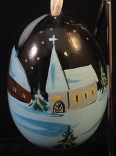 Handpainted Wood Egg Christmas