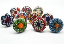 COLOUR FLOWER KNOBS Vintage