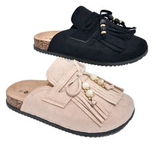 Ladies Flat Faux Suede Mules