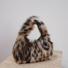 Faux Fur Furry Clutch Leopard