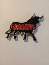 Benidorm Souvenir Fridge Magnet Red Black Bull 