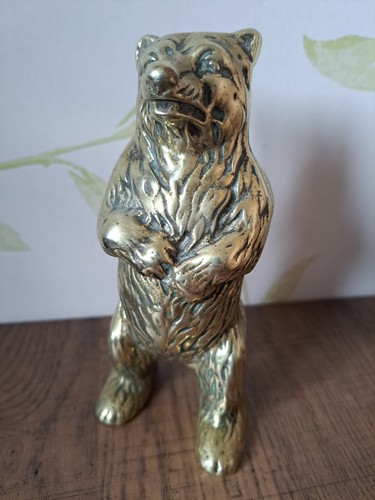 Vintage collectible brass bear - brass,