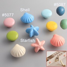 Ceramic Door Knobs Round Shell