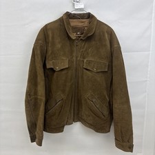 Real Suede Brown Full Zip Jacket Men’s Size Uk Large
