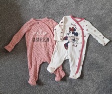 Baby grows Up To 1 Month - Disney - Minnie Mouse - Pram Queen- Pink - NEW! X2