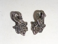 Vintage, Elegant,  Marcasite, Clip-on Earrings.  Vintage Jewellery.