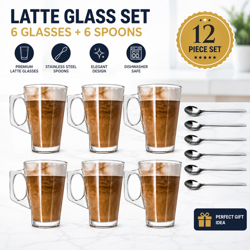 Latte coffee glasses - 6,