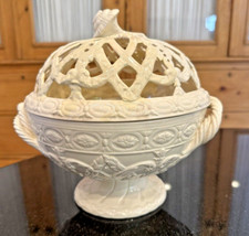 Antique Wedgewood Orange Basket Creamware Fruit Bowl 1800s