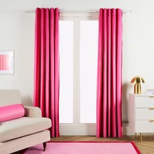 OHS Stripe Print Eyelet Ultra Blackout Curtain - Hot Pink - Single Curtain - New