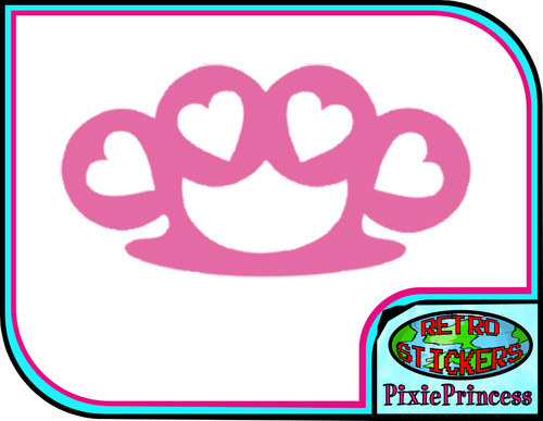 Knuckle heart vinyl sticker - b,
