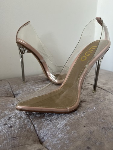 Clear pointed heels - clear,